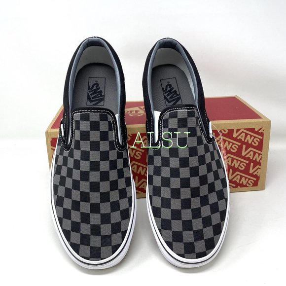 VANS Classic Slip-On Black Pewter Checkerboard Men - Picture 2 of 9